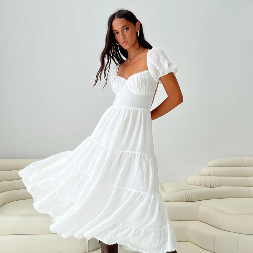 Princess Polly DANNY MIDI DRESS WHITE